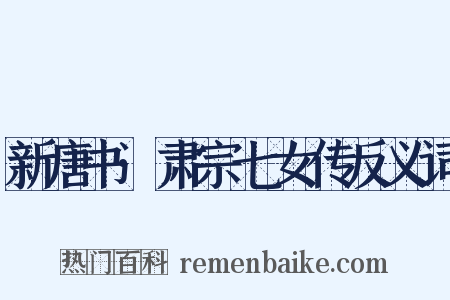 新唐书·肃宗七女传反义词是什么意思的图片